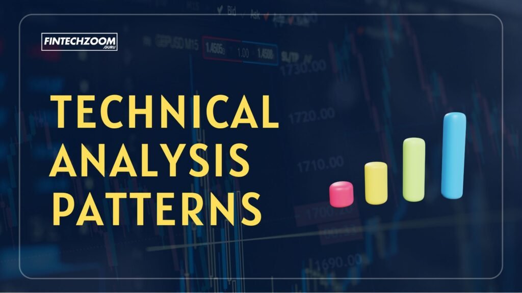 Technical analysis patterns for day trading in 2024: Chart showing multiple candlestick patterns including Head and Shoulders, Bull Flag, and Cup and Handle, with trend lines and volume indicators.