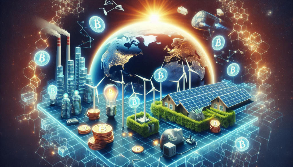 An impactful visual highlighting the significant energy consumption and environmental impact of cryptocurrency operations. The image features a digital landscape where traditional energy sources merge with advanced blockchain elements, illustrating the dual narrative of technological progress and its ecological footprint. The contrast between the glowing energy-hungry servers and the green, eco-friendly solutions underscores the urgent need for sustainable practices in the crypto industry