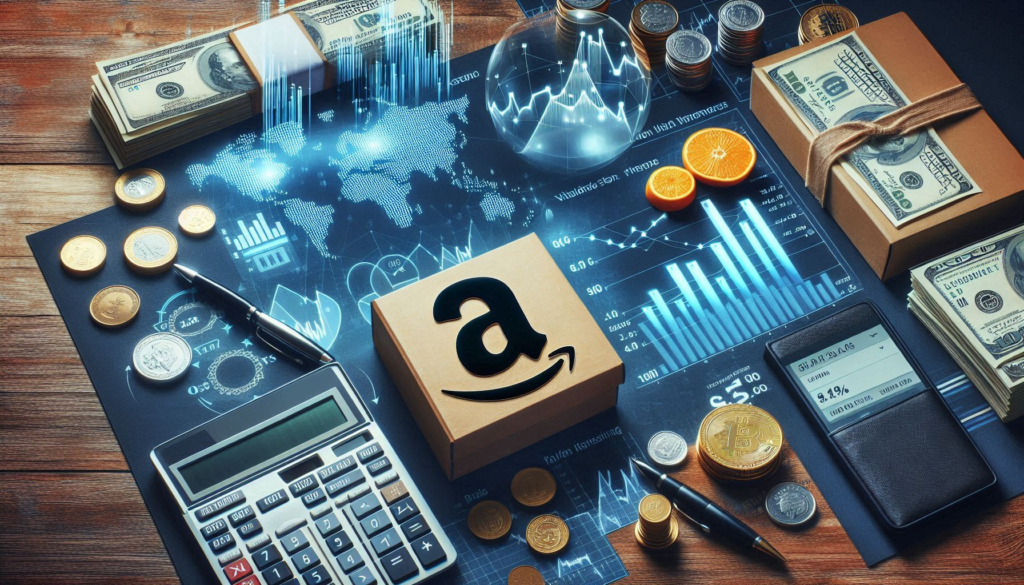 An infographic visualizing the valuation metrics and stock performance of Amazon. It likely includes key financial indicators and trend lines that reflect the company’s stock history and forecasted performance, providing a comprehensive analysis for investors and stakeholders interested in Amazon’s market position.