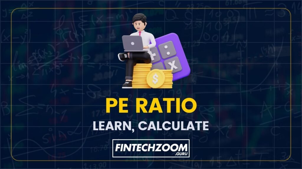 PE ratio calculator displaying stock market data and financial metrics on smartphone screen